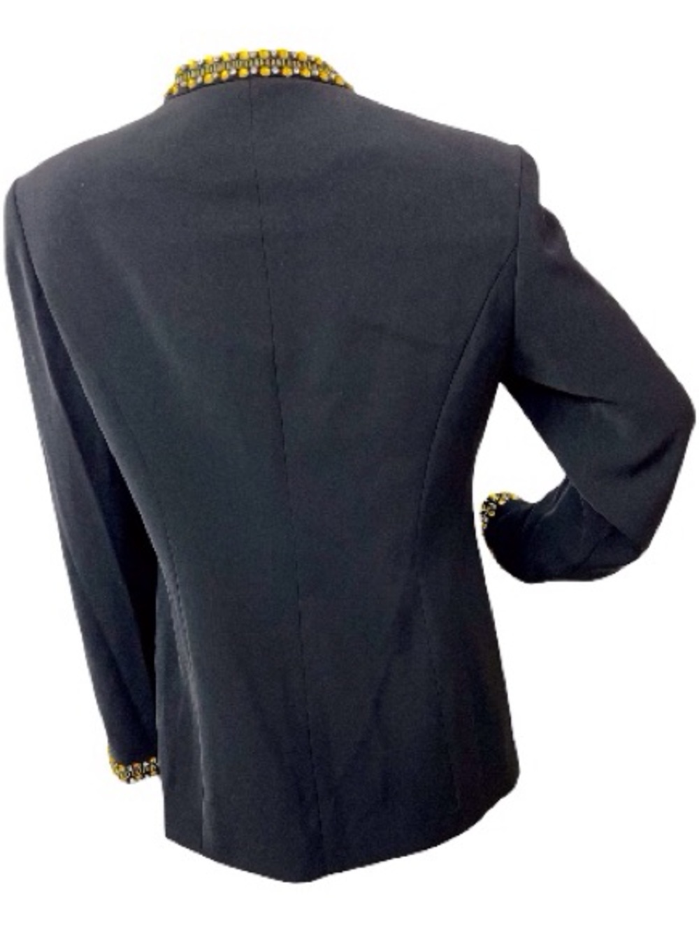 Louise Ricci Women's Black Polka Dot Frill Blazer, 10 - Picture 3 of 6
